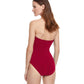 Back View Of Gottex Essentials Splendid Bandeau Strapless One Piece Swimsuit | Gottex Splendid Raspberry
