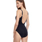 Back View Of Gottex Essentials Splendid Surplice One Piece Swimsuit | Gottex Splendid Black