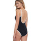 Back View Of Gottex Essentials Sail To Sunset Round Neck One Piece Swimsuit | Gottex Sail To Sunset Black And White
