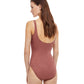 Back View Of Gottex Essentials African Escape Full Coverage Square Neck One Piece Swimsuit | Gottex African Escape Rose Taupe
