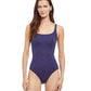 Front View Of Gottex Essentials African Escape Full Coverage Square Neck One Piece Swimsuit | Gottex African Escape Marine