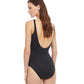 Back View Of Gottex Essentials African Escape Mastectomy High Neck One Piece Swimsuit | Gottex African Escape Black