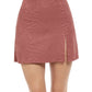 Front View Of Gottex African Escape Textured Cover Up Mini Skirt | Gottex African Escape Rose Taupe
