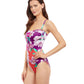 Side View View Of Gottex Essentials Bella Rose Shaped Bandeau One Piece Swimsuit | Gottex Bella Rosa Cherry