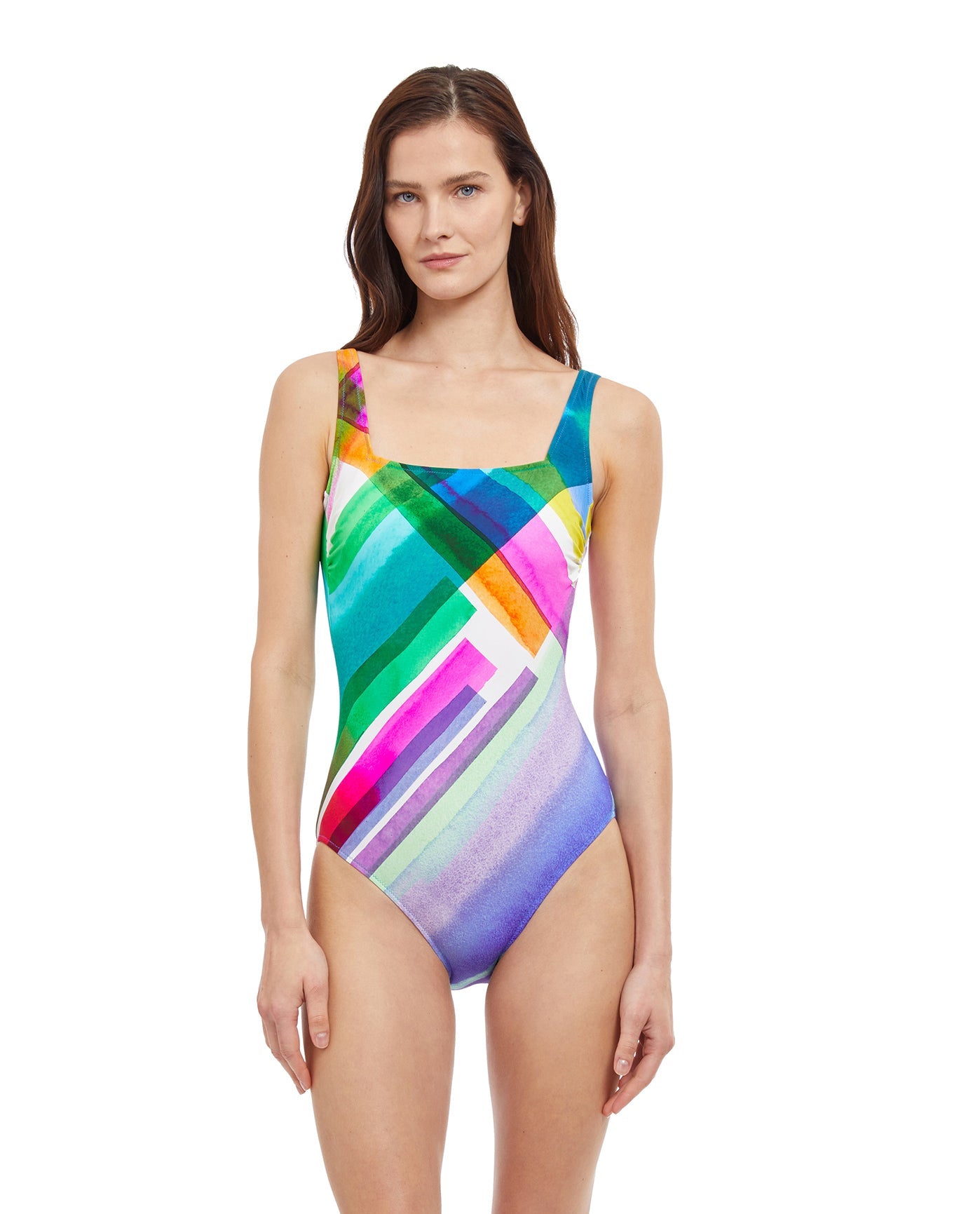 Gottex Essence Square Neck High Back One Piece Swimsuit