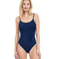 Front View Of Gottex Classic Dolce Vita Round Neck One Piece Swimsuit | Gottex Dolce Vita Navy