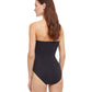 Back View Of Gottex Essentials Embrace Bandeau Strapless One Piece Swimsuit | Gottex Embrace Black And Gold