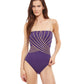 Front View Of Gottex Essentials Embrace Bandeau Strapless One Piece Swimsuit | Gottex Embrace Ink And Gold