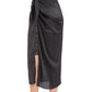 Side View View Of Gottex Classic High Class Tied Sarong-Style Cover Up Skirt | Gottex High Class Black