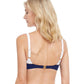 Back View Of Gottex Classic High Class Square Neck Bralette Bikini Top | Gottex High Class Navy And White