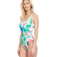 Side View View Of Gottex Classic Mayurika Full Coverage Square Neck One Piece Swimsuit | Gottex Mayurika