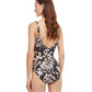 Back View Of Gottex Essentials Full Coverage Miss Butterfly V-Neck Twist One Piece Swimsuit | Gottex Miss Butterfly Brown