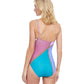 Back View Of Gottex Classic Modern Shades One Shoulder One Piece Swimsuit | Gottex Modern Shades Pink