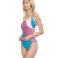 Side View View Of Gottex Classic Modern Shades One Shoulder One Piece Swimsuit | Gottex Modern Shades Pink
