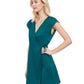 Side View View Of Gottex Classic Modern Shades Surplice Wrap Cover Up Beach Dress | Gottex Modern Shades Peacock Solid