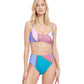 Front View Of Gottex Classic Modern Shades Bralette Bikini And High Rise Bikini Bottom Set | Gottex Modern Shades Pink