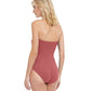 Back View Of Gottex Classic Queen Of Paradise Bandeau One Piece Swimsuit | Gottex Queen Of Paradise Rose Taupe