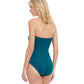 Back View Of Gottex Classic Queen Of Paradise Bandeau One Piece Swimsuit | Gottex Queen Of Paradise Peacock