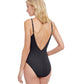 Back View Of Gottex Classic Queen Of Paradise V-Neck One Piece Swimsuit | Gottex Queen Of Paradise Black