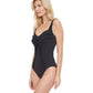 Side View View Of Gottex Classic Queen Of Paradise Shaped Square Neck One Piece Swimsuit | Gottex Queen Of Paradise Black