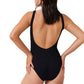 Back View Of Luma Sensual Simplicity Square Neck One Piece Swimsuit | LUMA SENSUAL SIMPLICITY BLACK