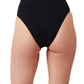 Back View Of Luma Sensual Simplicity High Leg High Waist Bikini Bottom | LUMA SENSUAL SIMPLICITY BLACK
