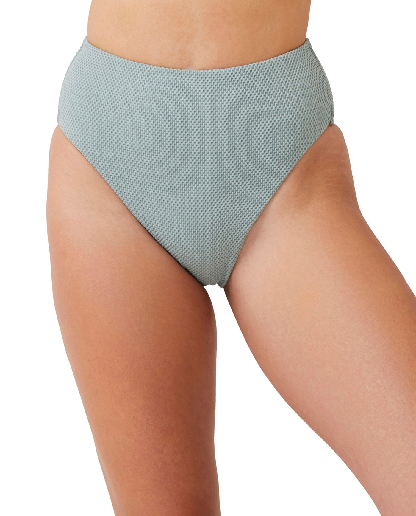 Front View Of Luma Sensual Simplicity High Leg High Waist Bikini Bottom | LUMA SENSUAL SIMPLICITY DUSK GREEN
