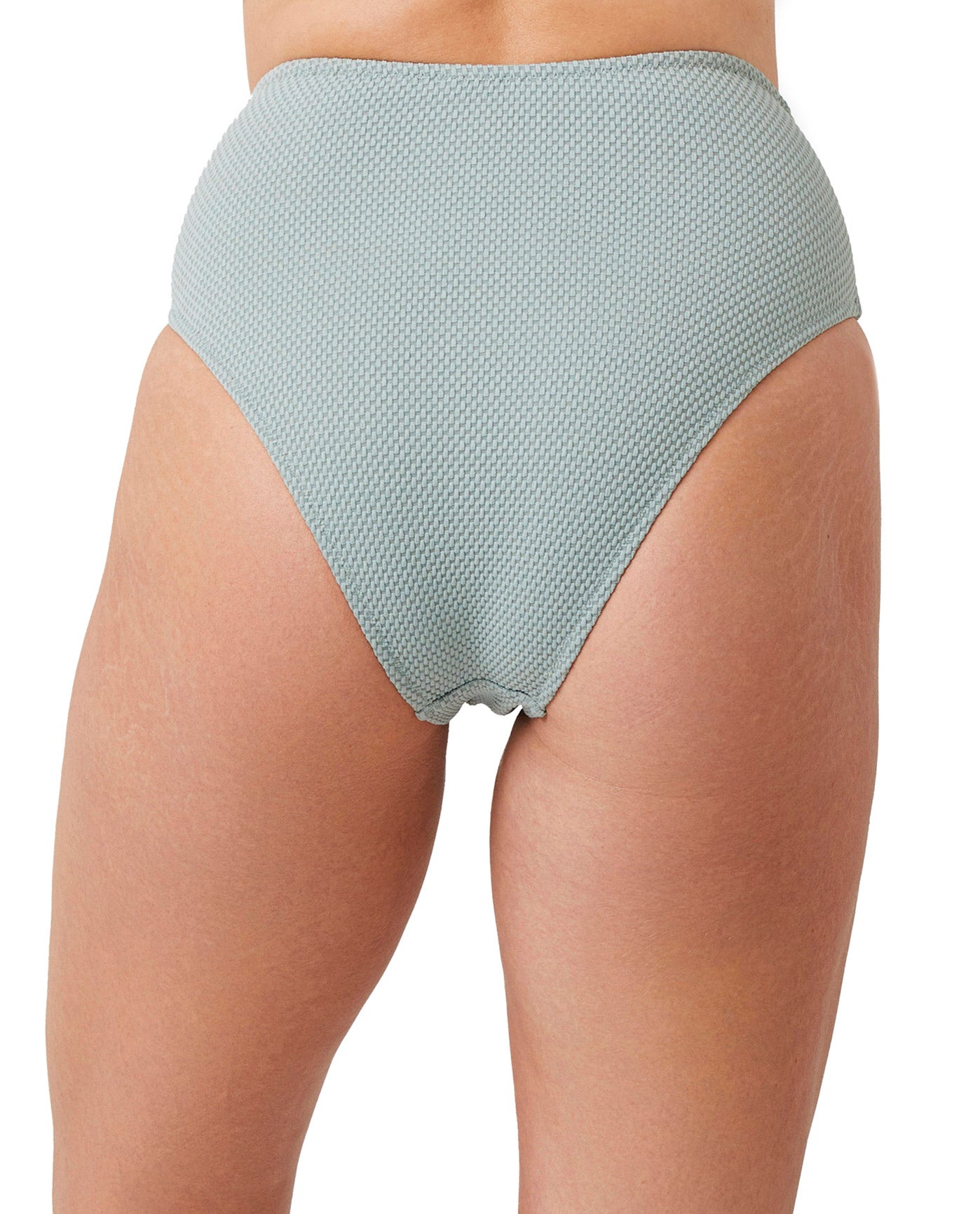 Back View Of Luma Sensual Simplicity High Leg High Waist Bikini Bottom | LUMA SENSUAL SIMPLICITY DUSK GREEN