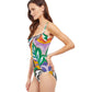 Side View View Of Gottex Essentials Tribal Art Bandeau One Piece Swimsuit | Gottex Tribal Art