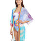 Side View View Of Gottex Essentials La Vie Est Belle Belted Kimono Cover Up Dress | Gottex La Vie Est Belle