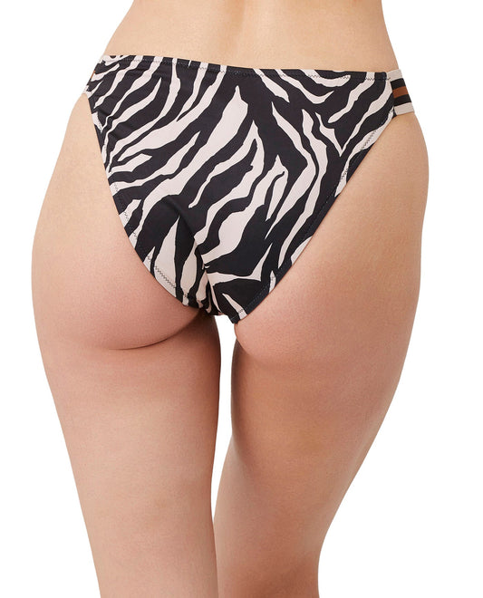 Back View Of Luma Wild Nostalgia High Leg Sexy Bikini Bottom | LUMA WILD NOSTALGIA BLACK AND BROWN