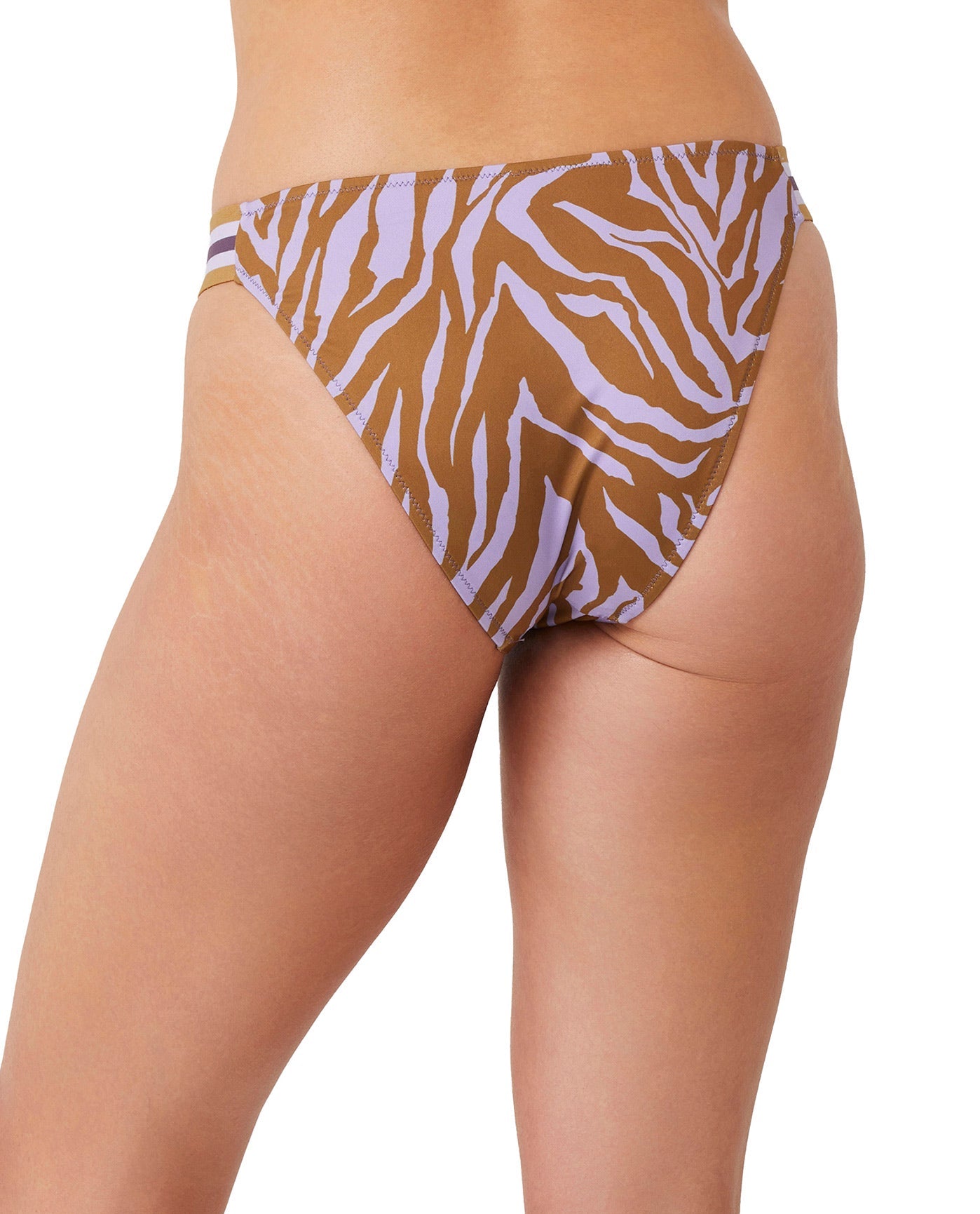 Back View Of Luma Wild Nostalgia High Leg Sexy Bikini Bottom | LUMA WILD NOSTALGIA LILAC AND MUSTARD