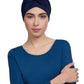 Front View Of Gottex Modest Hair Covering With Tie | GOTTEX MODEST ADMIRAL BLUE