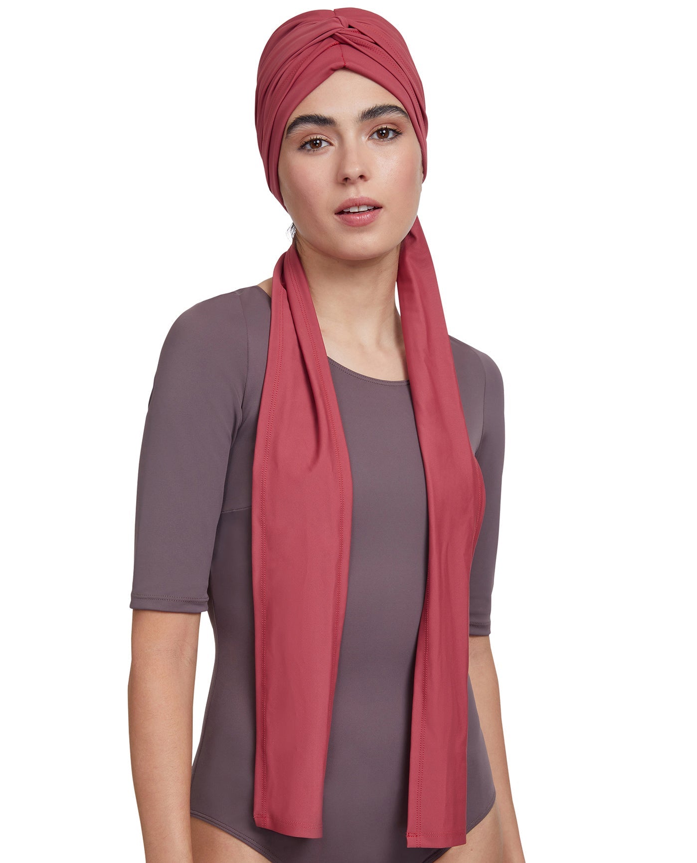 Front View Of Gottex Modest Hair Covering With Tie | GOTTEX MODEST BLUSH