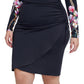Front View Of Gottex Modest Surplice Tie-Up Skirt | GOTTEX MODEST BLACK