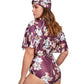 Back View Of Gottex Modest V-Neck Wide Sleeve One Piece Swimsuit | GOTTEX MODEST AMORE MAUVE