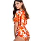 Back View Of Gottex Modest V-Neck Wide Sleeve One Piece Swimsuit | GOTTEX MODEST AMORE SPICE