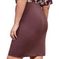 Back View Of Gottex Modest Surplice Tie-Up Skirt | GOTTEX MODEST BROWN