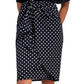 Front View Of Gottex Modest Long Draped Wrap Skirt | GOTTEX MODEST BLACK AND WHITE DOTS