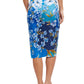Back View Of Gottex Modest Long Draped Wrap Skirt | GOTTEX MODEST BELLA ROSE BLUE