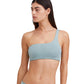 reversible front View Of Au Naturel Mona One Shoulder Bikini Top | AU NATUREL EMERALD AND ASH GREEN