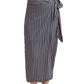 Front View Of Au Naturel Pola Long Sarong Skirt | AU NATUREL DARK OLIVE AND DUSK MAUVE