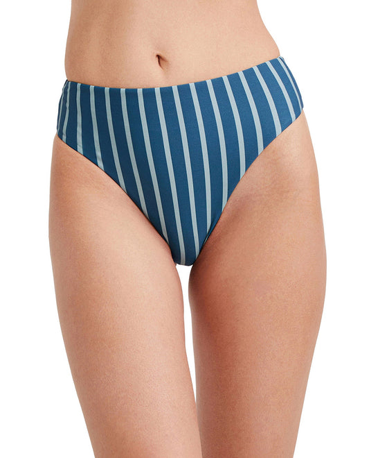 Front View Of Au Naturel Tyra High Leg High Waist Bikini Bottom | AU NATUREL DUSK BLUE AND ASH GREEN