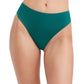 Reversible Front View Of Au Naturel Tyra High Leg High Waist Bikini Bottom | AU NATUREL EMERALD AND ASH GREEN
