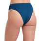 Back View Of Au Naturel Tyra Textured High Leg High Waist Bikini Bottom | AU NATUREL TEAL TEXTURED