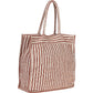 Front View Of Gottex Perfect Stripes Bag | GOTTEX TERRACOTTA AND WHITE