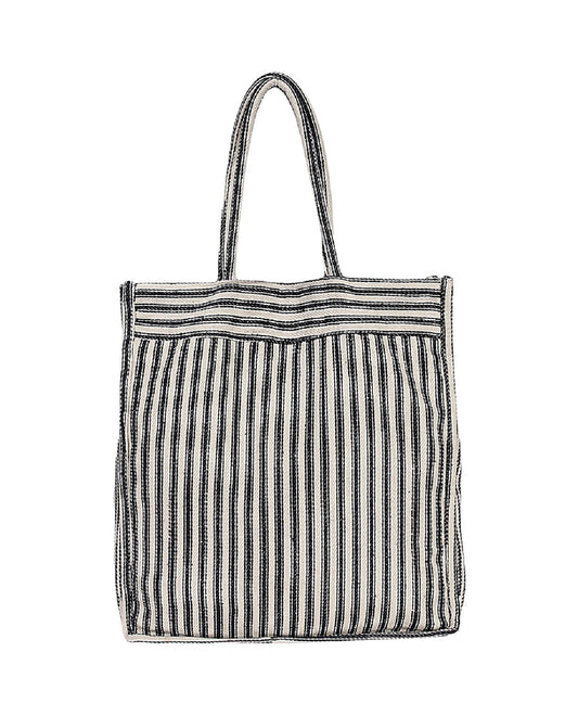 Front View Of Gottex Perfect Stripes Bag | GOTTEX NAVY AND WHITE
