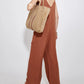 Side View Of Gottex Large Jute Bag | GOTTEX CREAM WITH RED