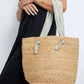 Alternate Front View Of Gottex Jute Bucket Bag | GOTTEX NATURAL AND STRIPES