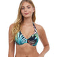 Front View Of Profile By Gottex Tropico Underwire D-Cup Halter Bikini Top | PROFILE TROPICO BLUE